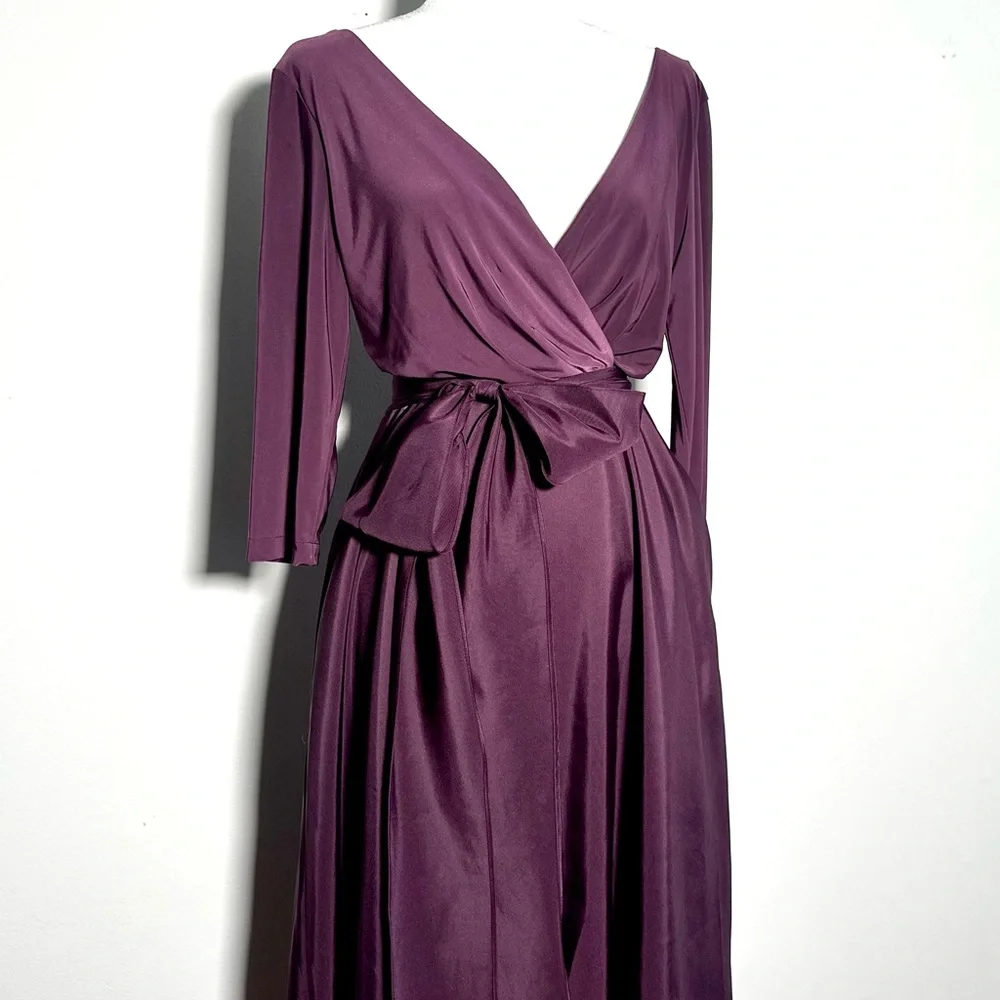 ALFRED SUNG Plum Wrap Maxi Dress - Picture 4 of 8
